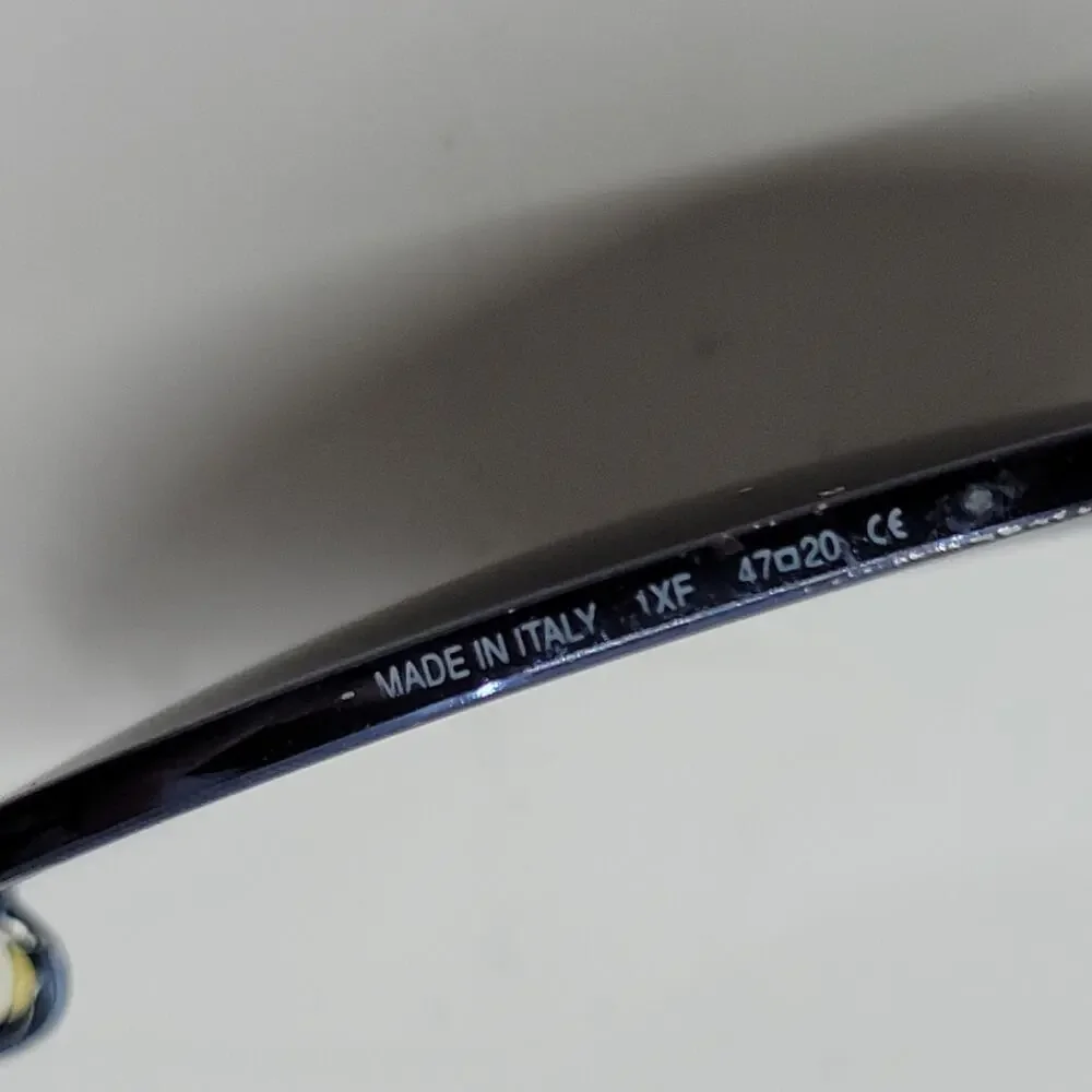 Vintage Gucci GG2648  Blue Metal Oval Clips-On Sunglasses Frames Italy 47x20